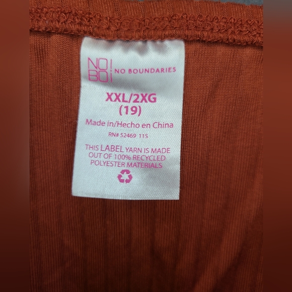 No Boundaries Rust Colored Spaghetti Strap Crop Top with Button Accent - Picture 6 of 6